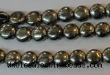 CPY35 16 inches 8mm coin pyrite gemstone beads wholesale