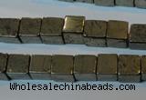 CPY352 15.5 inches 8*8mm cube pyrite gemstone beads wholesale