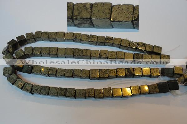 CPY353 15.5 inches 10*10mm cube pyrite gemstone beads wholesale