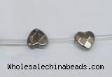 CPY393 Top drilled 8*8mm faceted heart pyrite gemstone beads wholesale