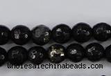 CPY501 15.5 inches 6mm faceted round natural chalcopyrite beads