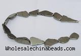 CPY585 15.5 inches 18*25mm - 16*35mm freeform pyrite gemstone beads