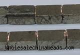 CPY594 15.5 inches 10*20mm cuboid pyrite gemstone beads