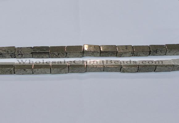 CPY594 15.5 inches 10*20mm cuboid pyrite gemstone beads