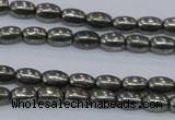 CPY596 15.5 inches 4*6mm rice pyrite gemstone beads wholesale