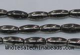 CPY600 15.5 inches 5*16mm rice pyrite gemstone beads wholesale