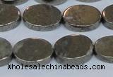 CPY643 15.5 inches 12*16mm oval pyrite gemstone beads wholesale