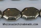 CPY655 15.5 inches 15*20mm octagonal pyrite gemstone beads