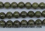 CPY751 15.5 inches 6mm round pyrite gemstone beads wholesale