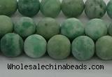 CQJ232 15.5 inches 8mm round matte Qinghai jade beads