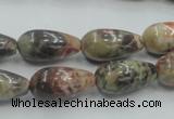 CRA06 15.5 inches 10*20mm teardrop natural rainforest agate beads