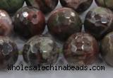 CRA106 15.5 inches 18mm faceted round rainforest agate beads