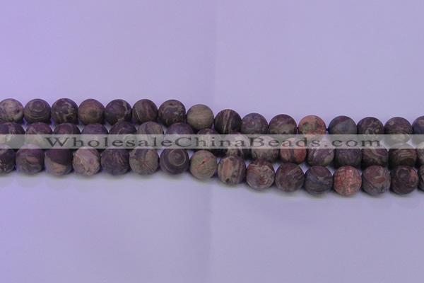 CRA121 15.5 inches 6mm round matte rainforest agate beads