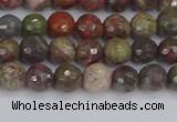 CRA161 15.5 inches 6mm faceted round rainforest agate beads