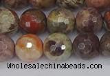 CRA163 15.5 inches 10mm faceted round rainforest agate beads