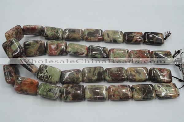 CRA22 15.5 inches 18*25mm rectangle natural rainforest agate beads