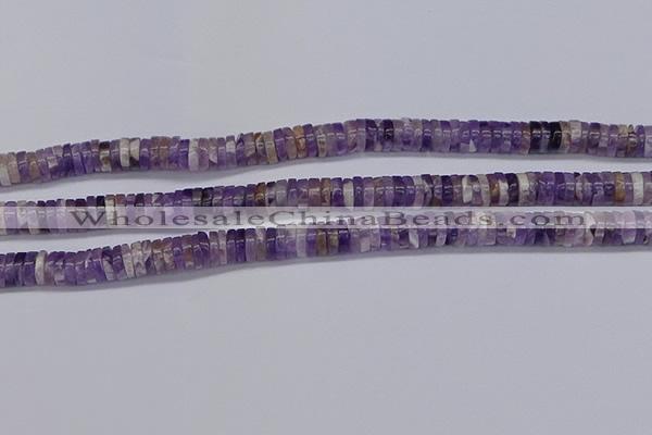 CRB1007 15.5 inches 2*6mm heishi dogtooth amethyst beads wholesale