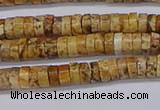 CRB1015 15.5 inches 2*4mm heishi picture jasper beads wholesale