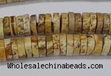 CRB1017 15.5 inches 2*6mm heishi picture jasper beads wholesale