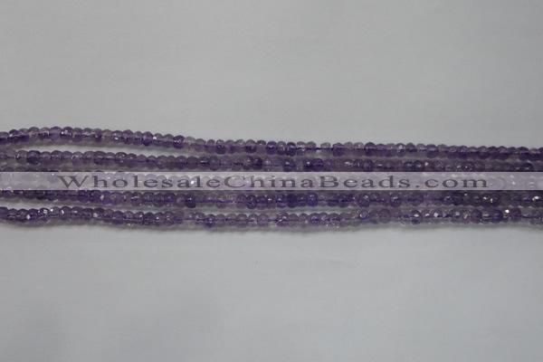 CRB102 15.5 inches 2.5*4mm faceted rondelle amethyst beads