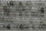 CRB105 15.5 inches 2.5*4mm faceted rondelle cloudy quartz beads