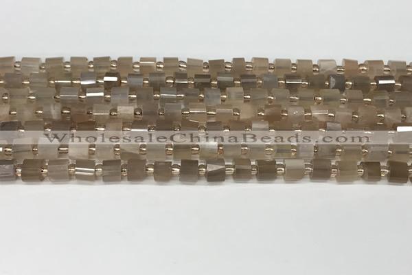 CRB1054 15.5 inches 4*6mm - 5*6mm faceted tyre moonstone beads