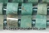 CRB1069 15.5 inches 5*8mm - 6*8mm faceted tyre amazonite beads