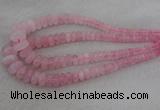 CRB1100 15.5 inches 5*8mm - 9*18mm rondelle rose quartz beads