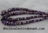 CRB1122 15.5 inches 5*8mm - 9*18mm faceted rondelle dogtooth amethyst beads