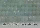 CRB1200 15.5 inches 3*4mm faceted rondelle aquamarine beads