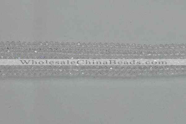 CRB1210 15.5 inches 4*6mm faceted rondelle white crystal beads