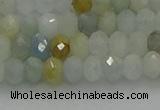 CRB1212 15.5 inches 4*6mm faceted rondelle aquamarine beads