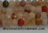 CRB1214 15.5 inches 4*6mm faceted rondelle mixed rutilated quartz beads