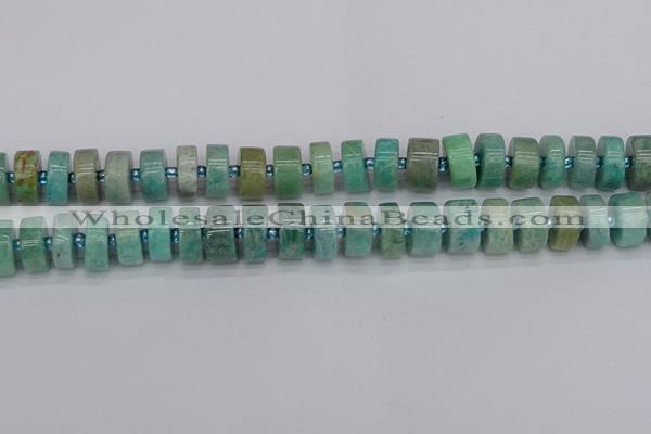 CRB1233 15.5 inches 6*12mm tyre amazonite gemstone beads