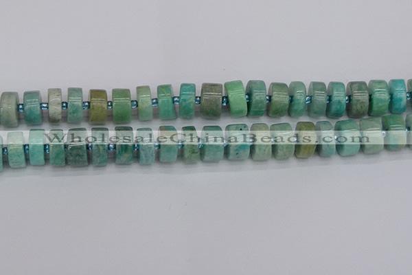 CRB1234 15.5 inches 7*14mm tyre amazonite gemstone beads