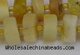 CRB1242 15.5 inches 8*16mm tyre matte yellow opal gemstone beads