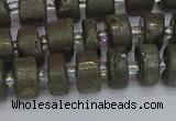 CRB1260 15.5 inches 6*10mm tyre matte pyrite gemstone beads