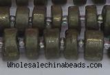 CRB1261 15.5 inches 6*12mm tyre matte pyrite gemstone beads