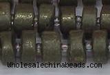 CRB1262 15.5 inches 7*14mm tyre matte pyrite gemstone beads