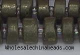 CRB1263 15.5 inches 8*16mm tyre matte pyrite gemstone beads