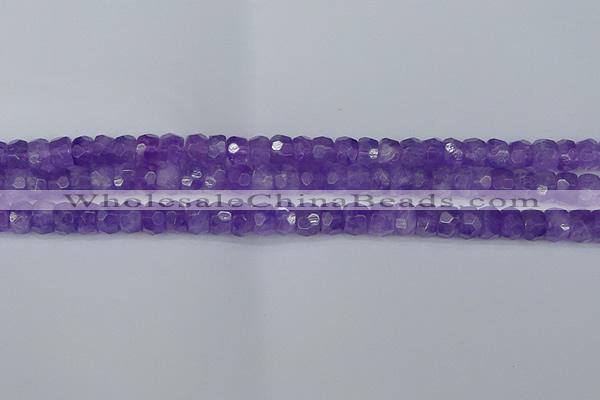 CRB1275 15.5 inches 5*8mm faceted rondelle lavender amethyst beads