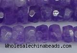 CRB1276 15.5 inches 6*10mm faceted rondelle lavender amethyst beads