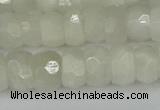 CRB1280 15.5 inches 6*10mm faceted rondelle white moonstone beads