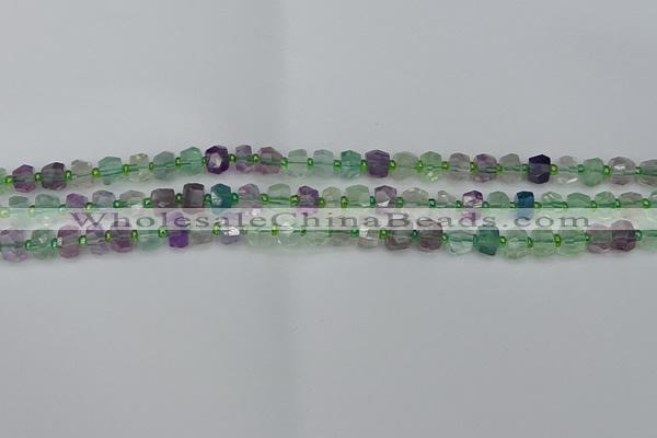 CRB1286 15.5 inches 4*6mm faceted rondelle fluorite beads