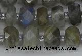 CRB1296 15.5 inches 6*10mm faceted rondelle labradorite beads