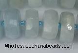 CRB1316 15.5 inches 8*18mm faceted rondelle aquamarine beads