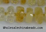 CRB1322 15.5 inches 6*12mm faceted rondelle citrine beads