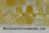 CRB1324 15.5 inches 8*16mm faceted rondelle citrine beads