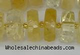 CRB1325 15.5 inches 8*18mm faceted rondelle citrine beads