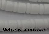 CRB133 15.5 inches 6*12mm & 10*12mm rondelle white porcelain beads